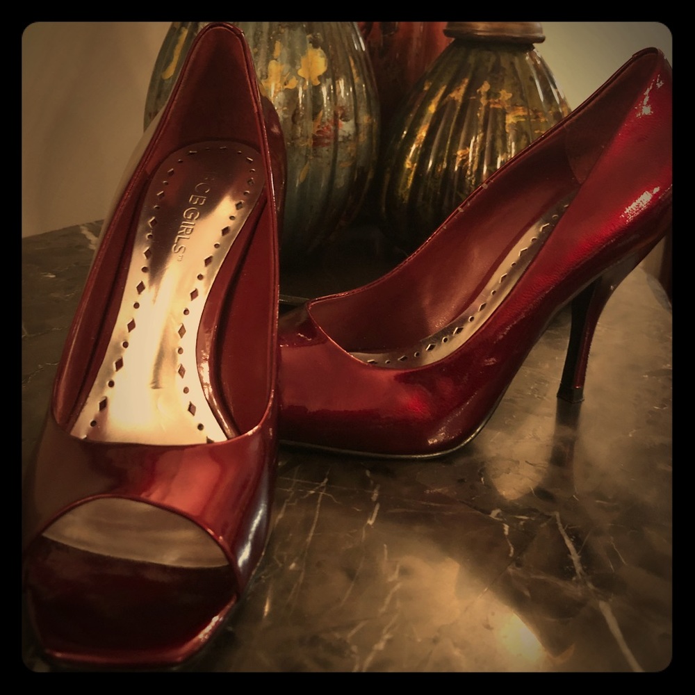 Burgundy Patent Leather Heels